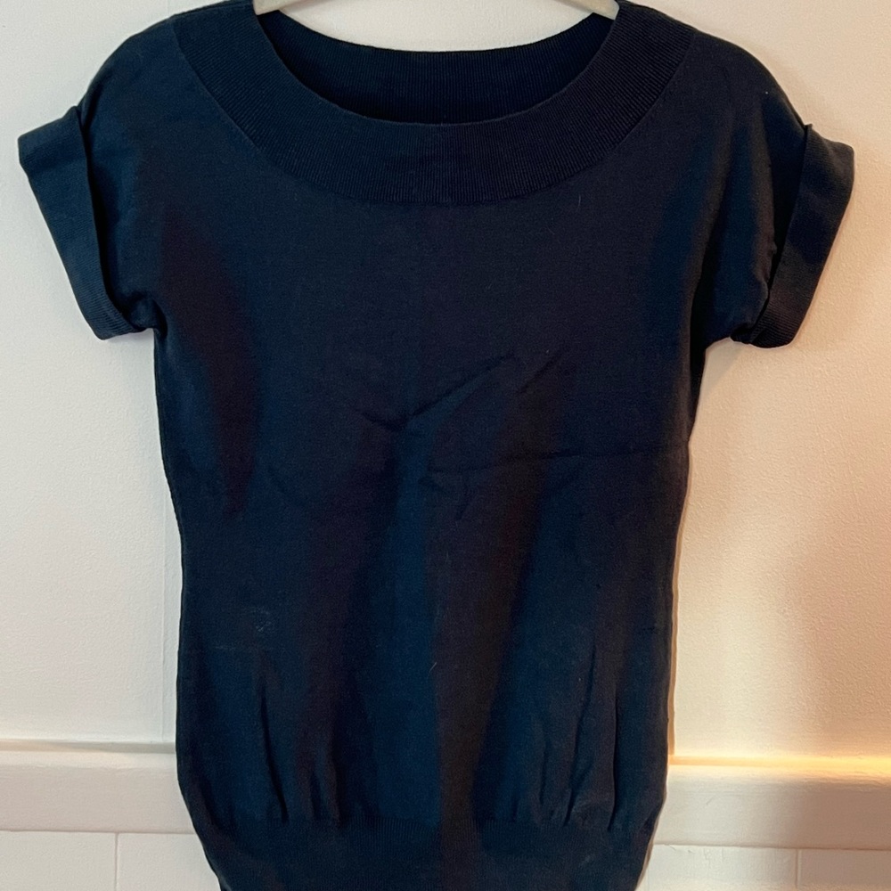 Banana Republic short sleeve teal sweater, size XS